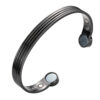 Copper Single Line bangle, In Black (6 Neodymium Magnets) - Image 2